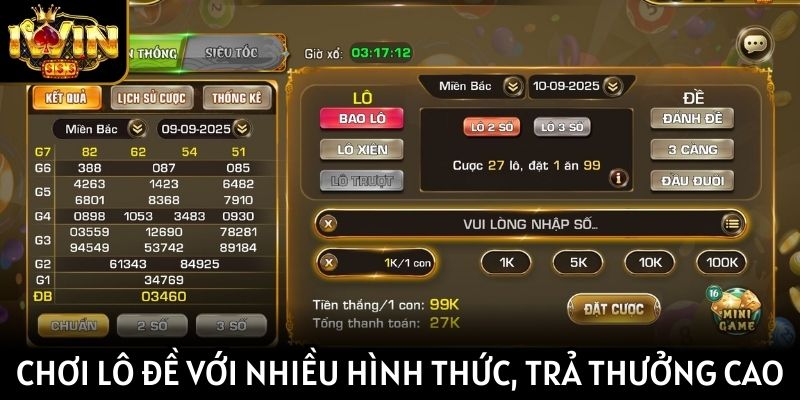 Chơi lô đề với nhiều hình thức hỗ trợ, trả thưởng cao