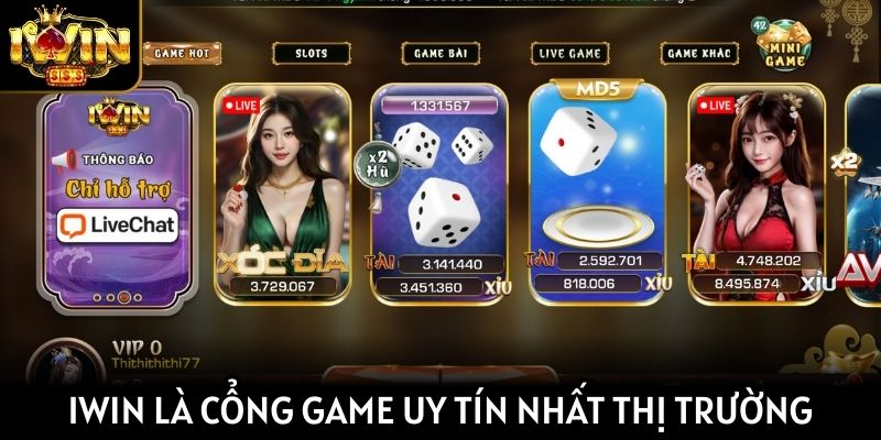 iWin là cổng game đổi thưởng uy tín nhất thị trường